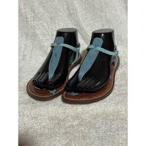 Sam Edelman Real Cow Fur Sandals, Leather, Blue, Size 8.5